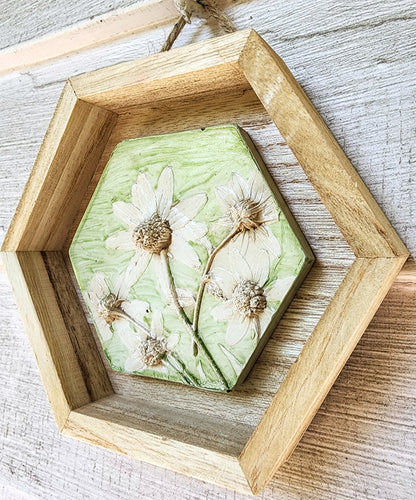 Plaster Botanical Bas Relief Artwork