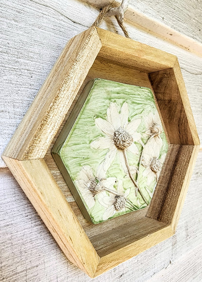 Plaster Botanical Bas Relief Artwork