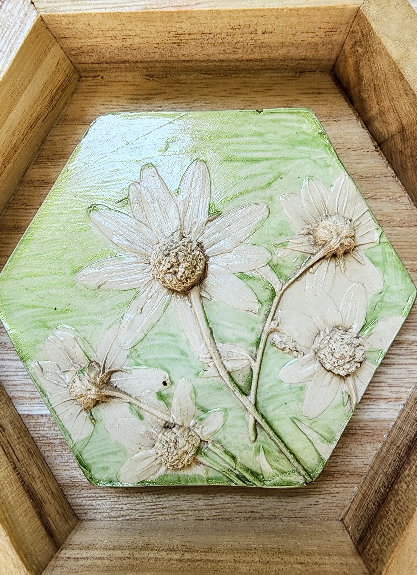 Plaster Botanical Bas Relief Artwork