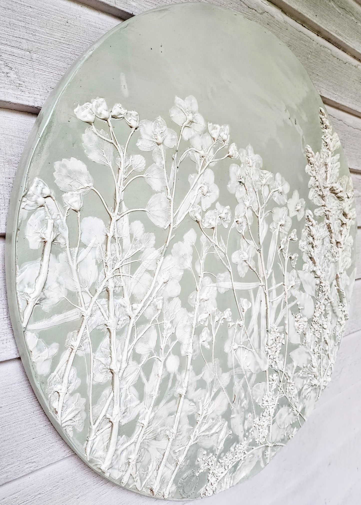 Plaster Botanical Bas Relief Artwork