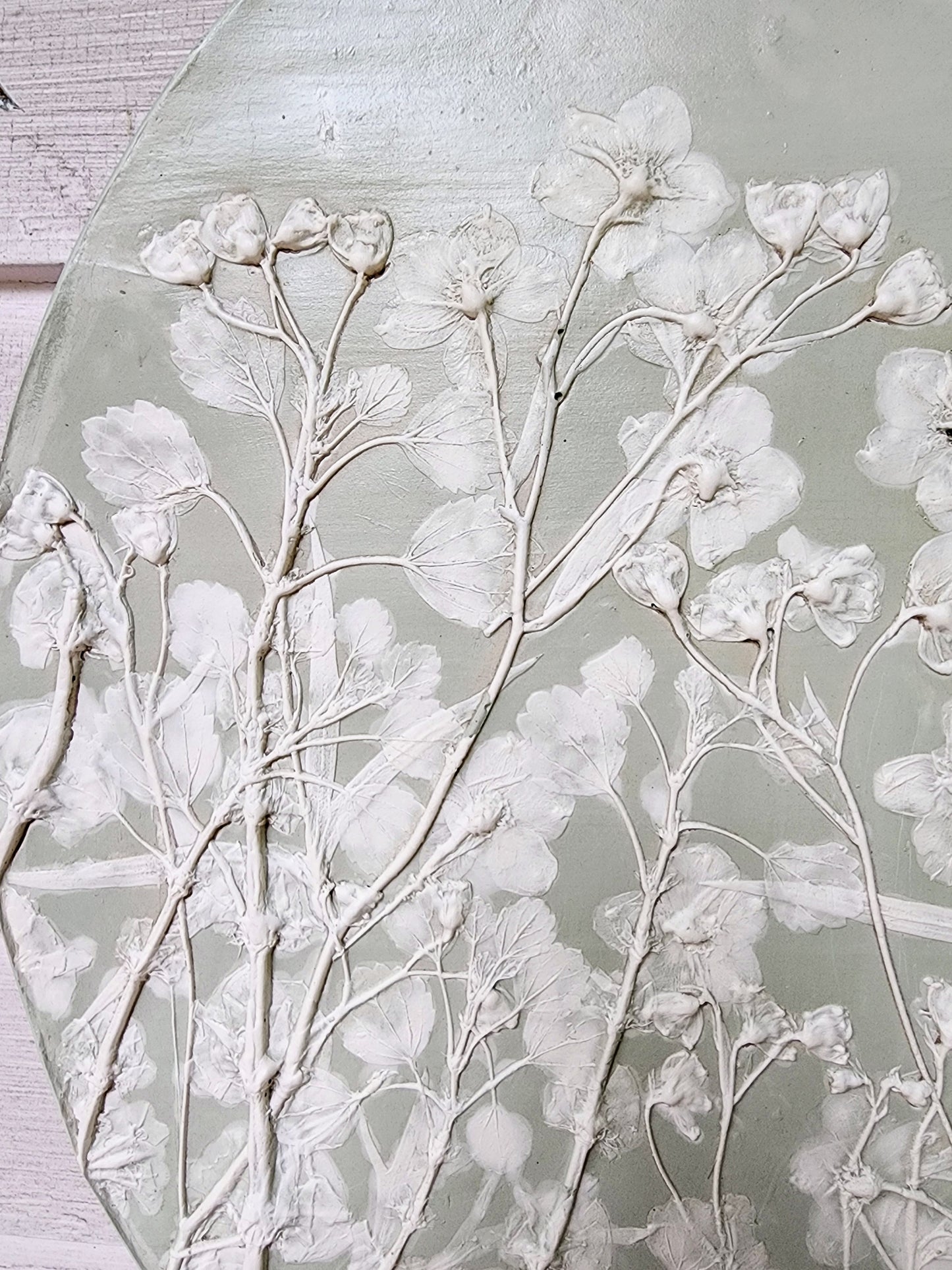 Plaster Botanical Bas Relief Artwork