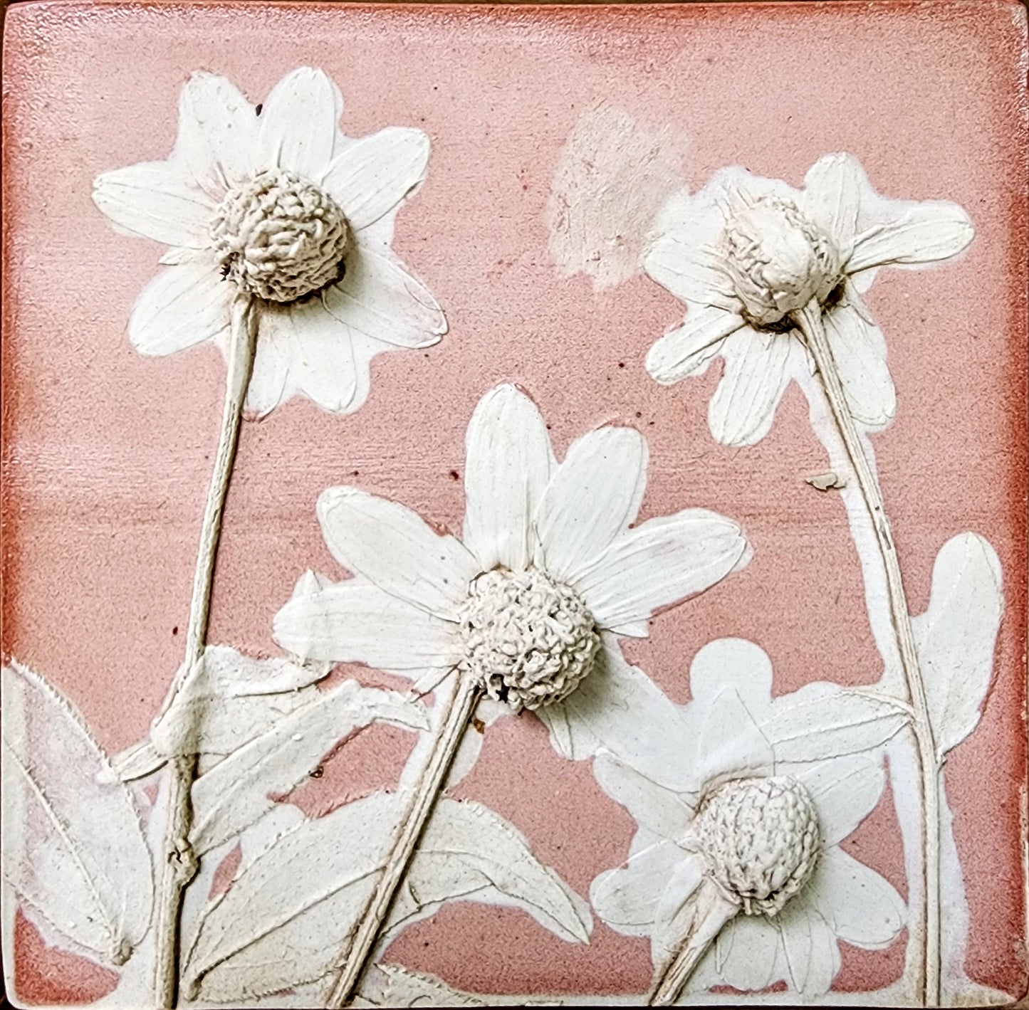 Plaster Botanical Bas Relief Artwork