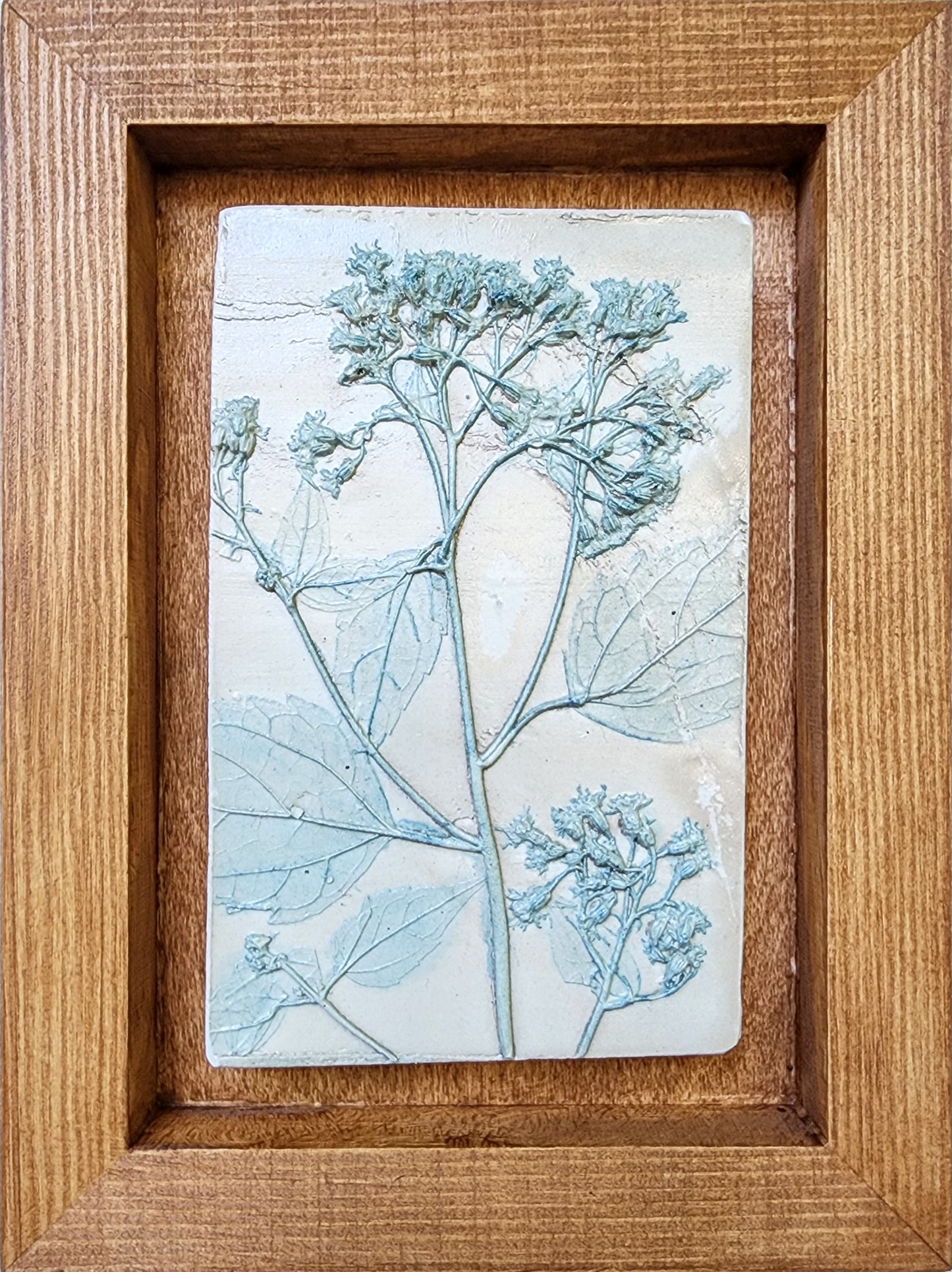 Plaster Botanical Bas Relief Artwork