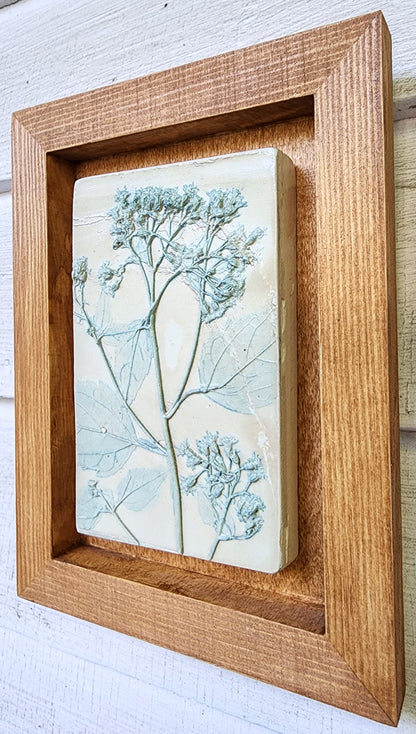 Plaster Botanical Bas Relief Artwork