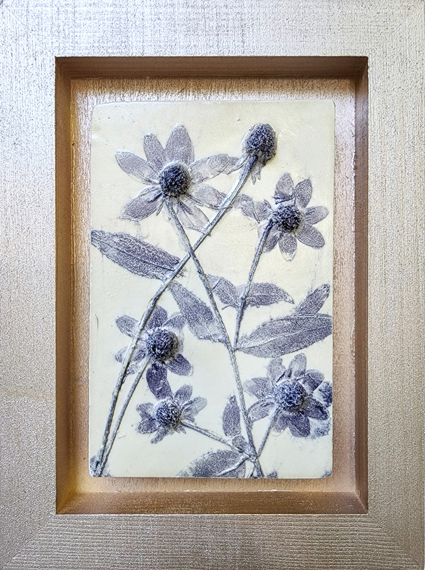 Plaster Botanical Bas Relief Artwork