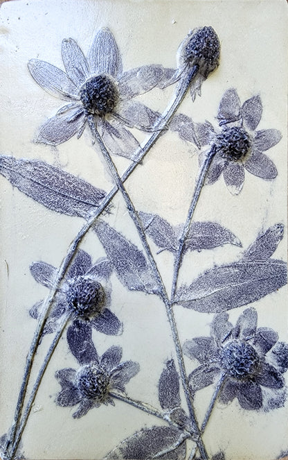 Plaster Botanical Bas Relief Artwork