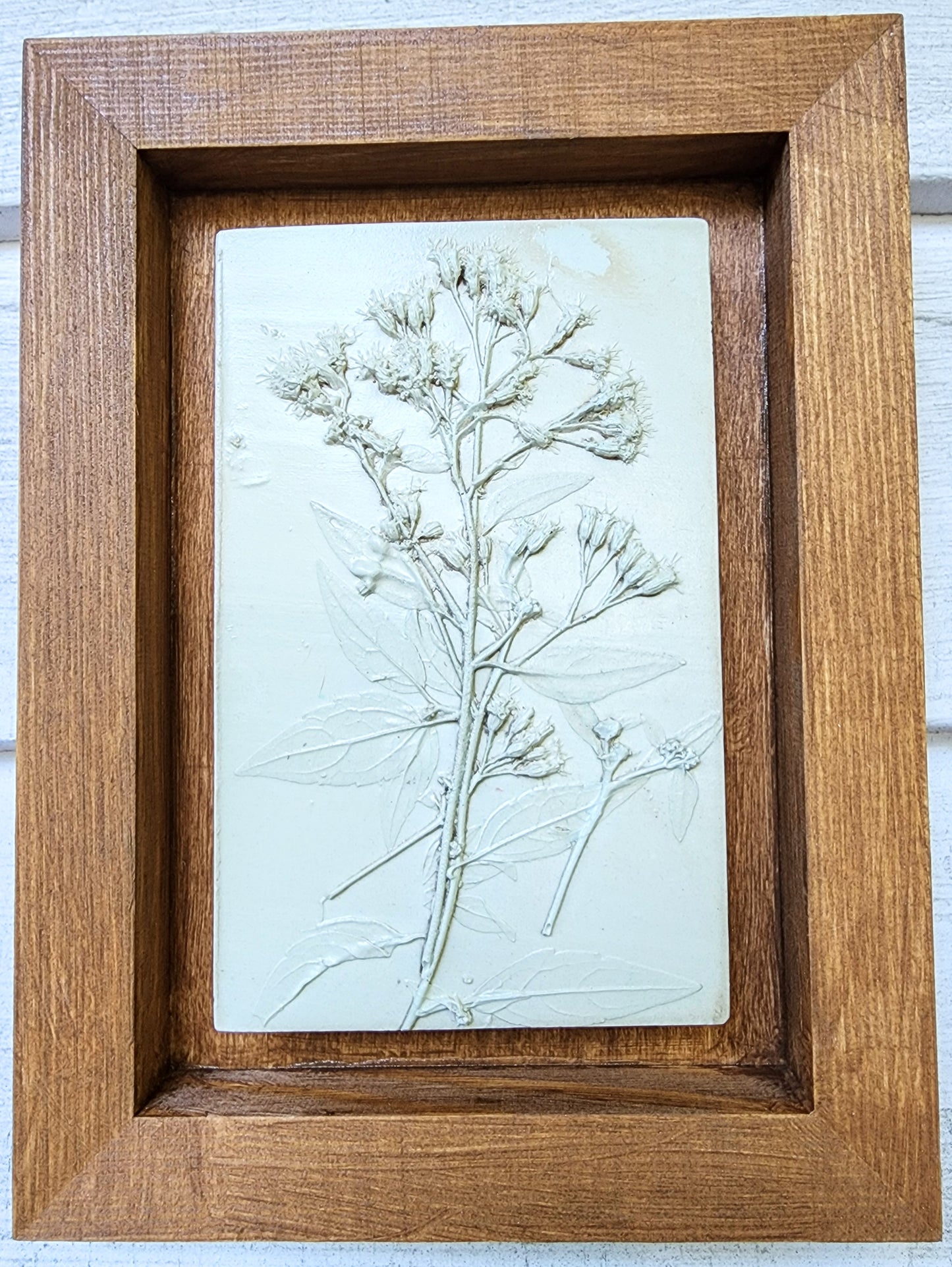 Plaster Botanical Bas Relief Artwork