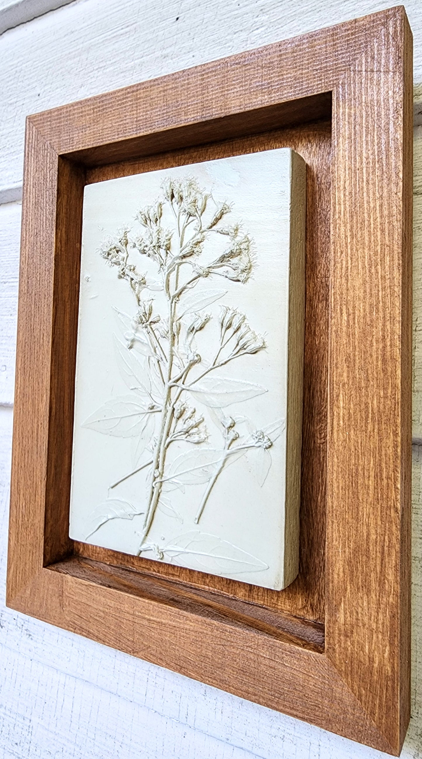 Plaster Botanical Bas Relief Artwork