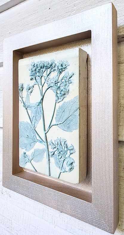 Plaster Botanical Bas Relief Artwork