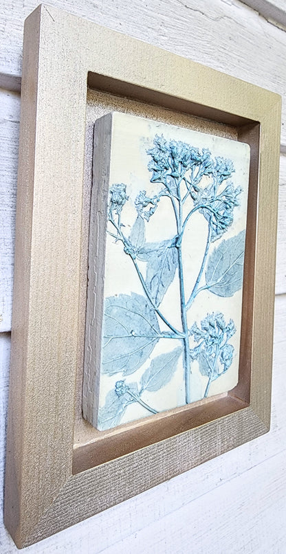 Plaster Botanical Bas Relief Artwork