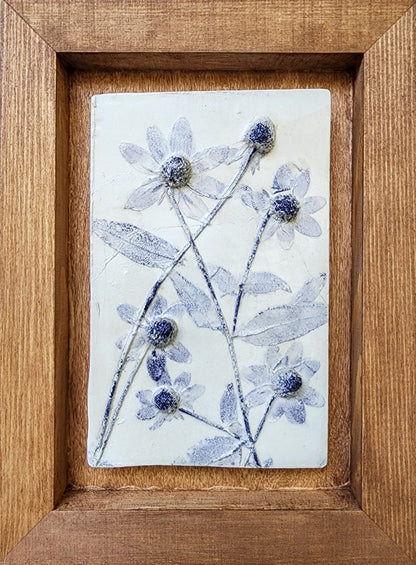 Plaster Botanical Bas Relief Artwork