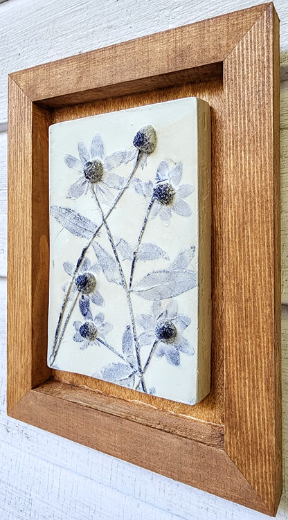 Plaster Botanical Bas Relief Artwork