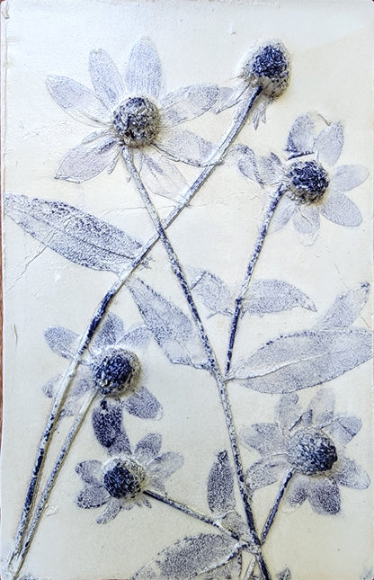 Plaster Botanical Bas Relief Artwork