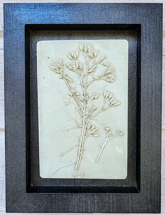 Plaster Botanical Bas Relief Artwork