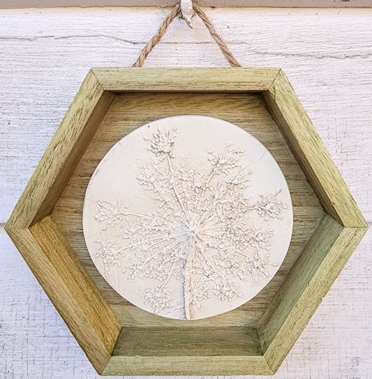 Plaster Botanical Bas Relief Artwork