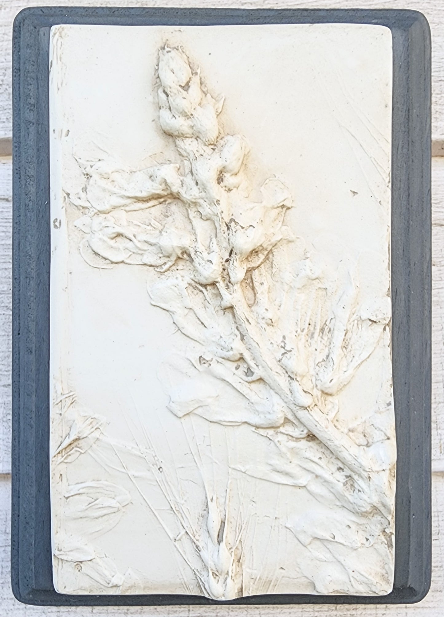 Plaster Botanical Bas Relief Artwork