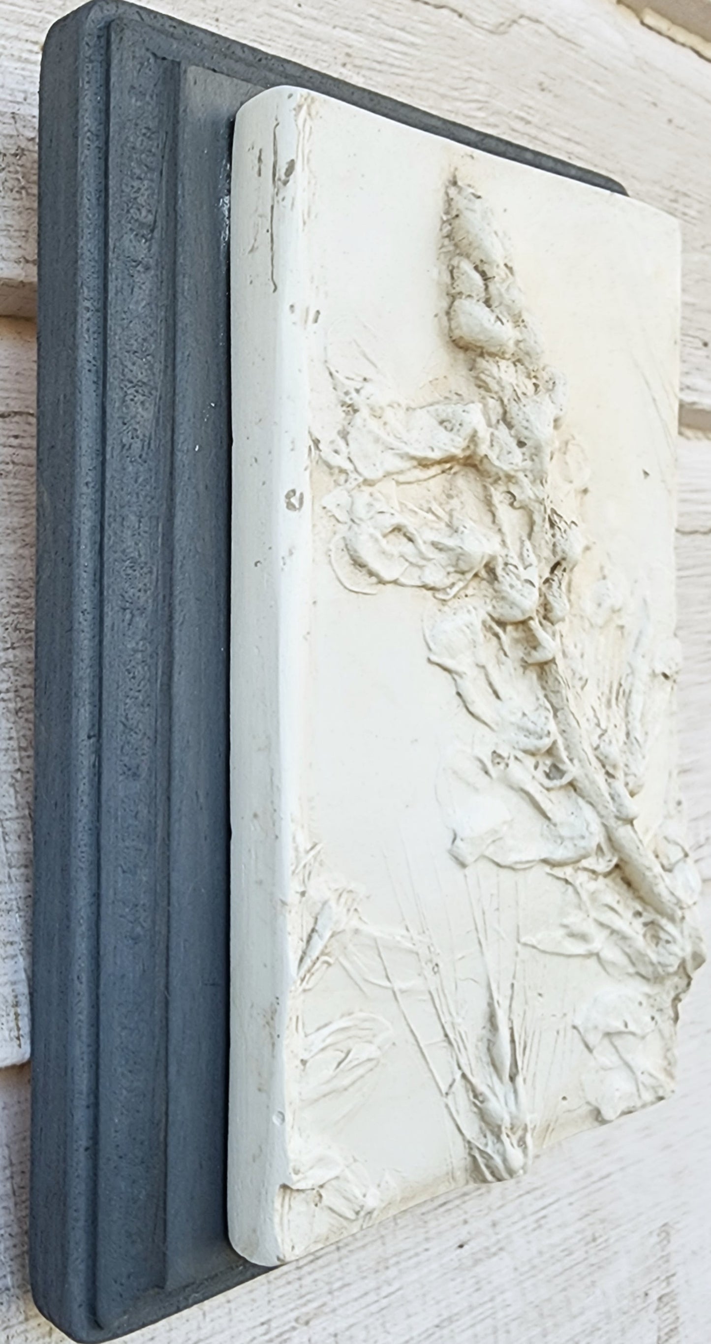 Plaster Botanical Bas Relief Artwork