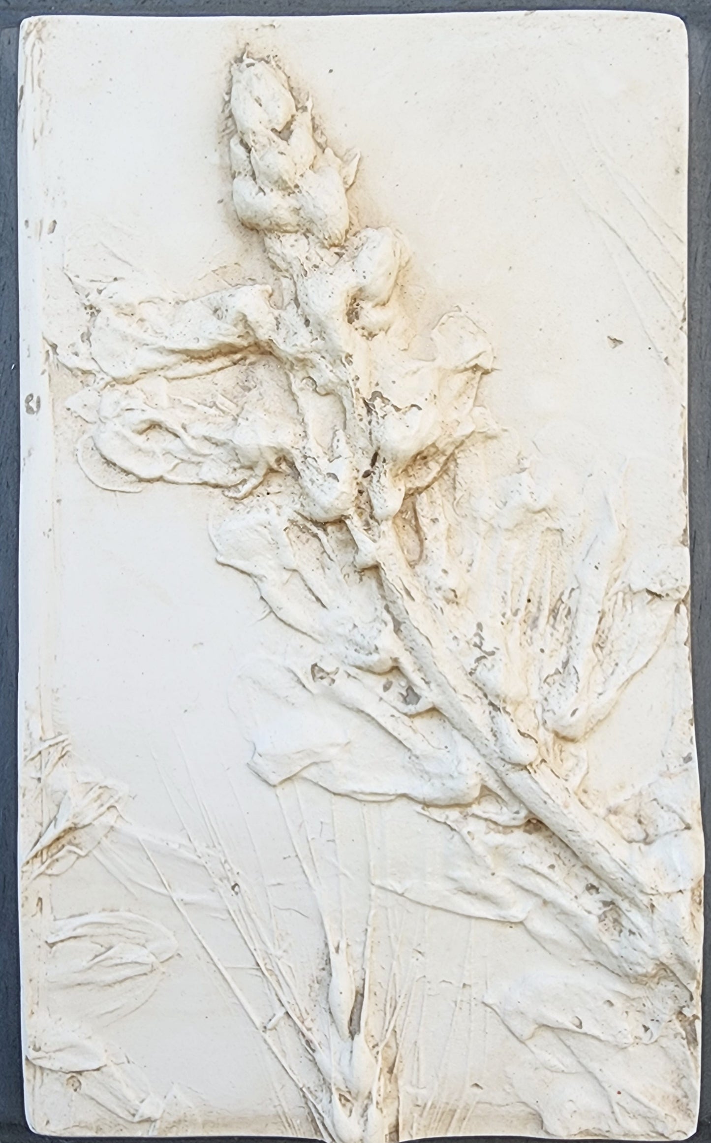 Plaster Botanical Bas Relief Artwork