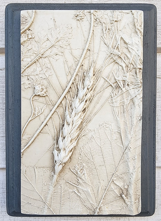 Plaster Botanical Bas Relief Artwork