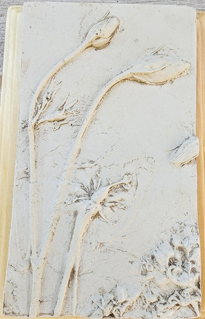 Plaster Botanical Bas Relief Artwork