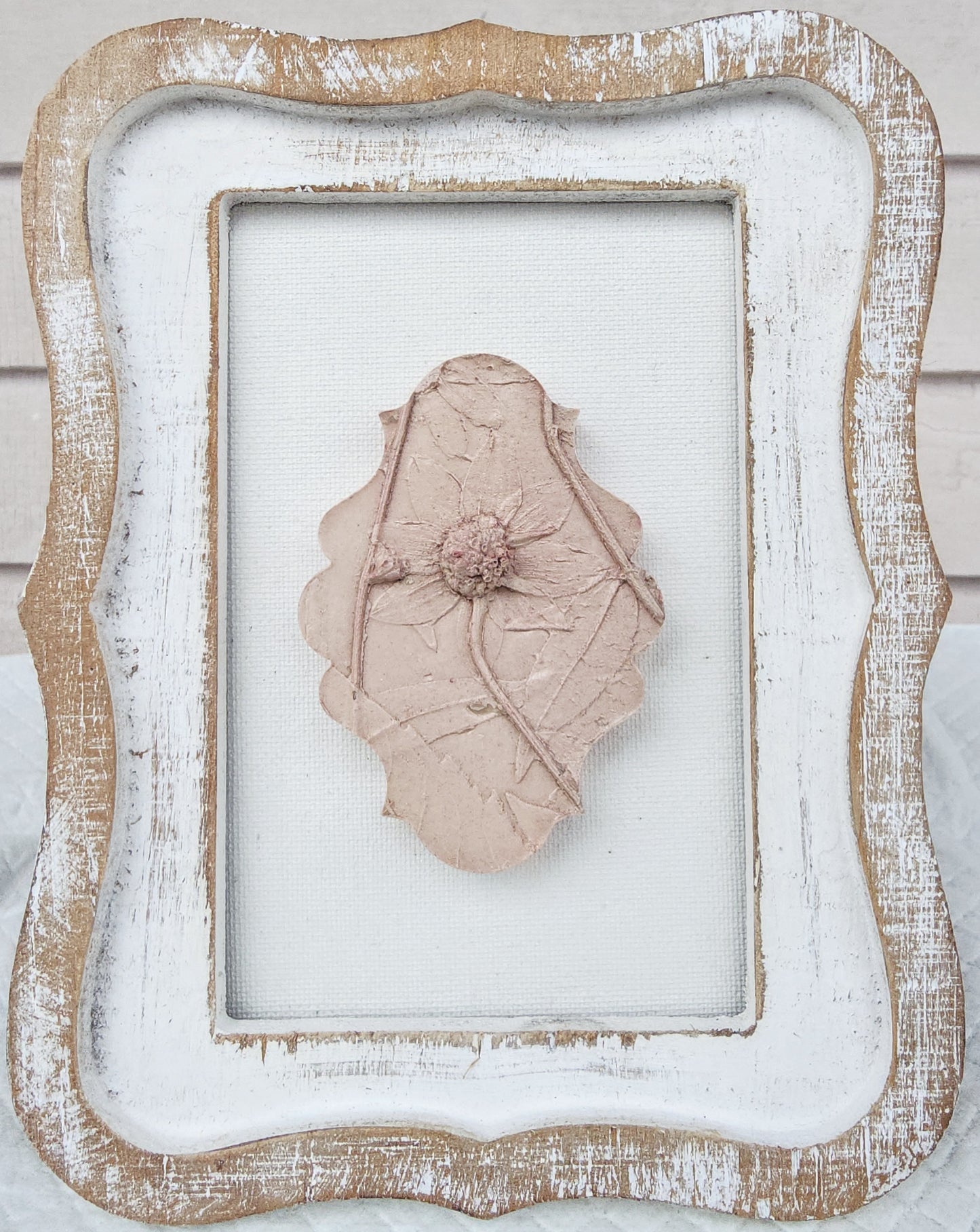 Plaster Botanical Bas Relief Artwork