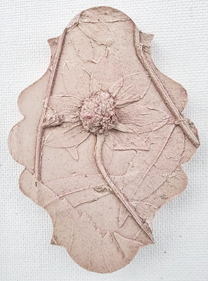 Plaster Botanical Bas Relief Artwork