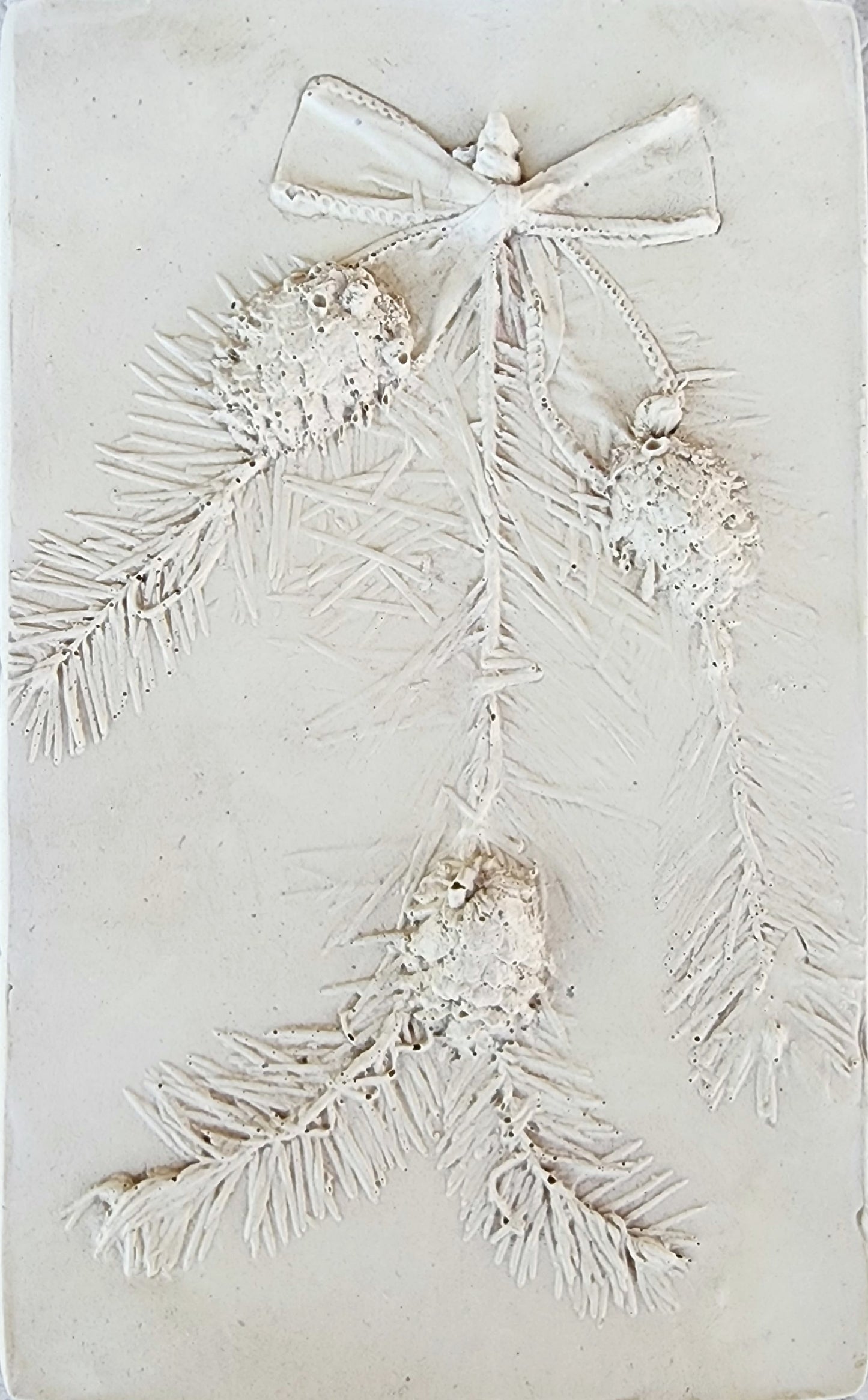 Plaster Botanical Bas Relief Artwork