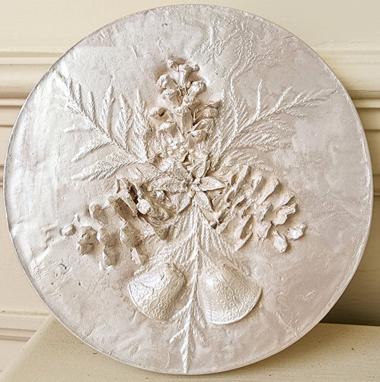 Plaster Botanical Bas Relief Artwork