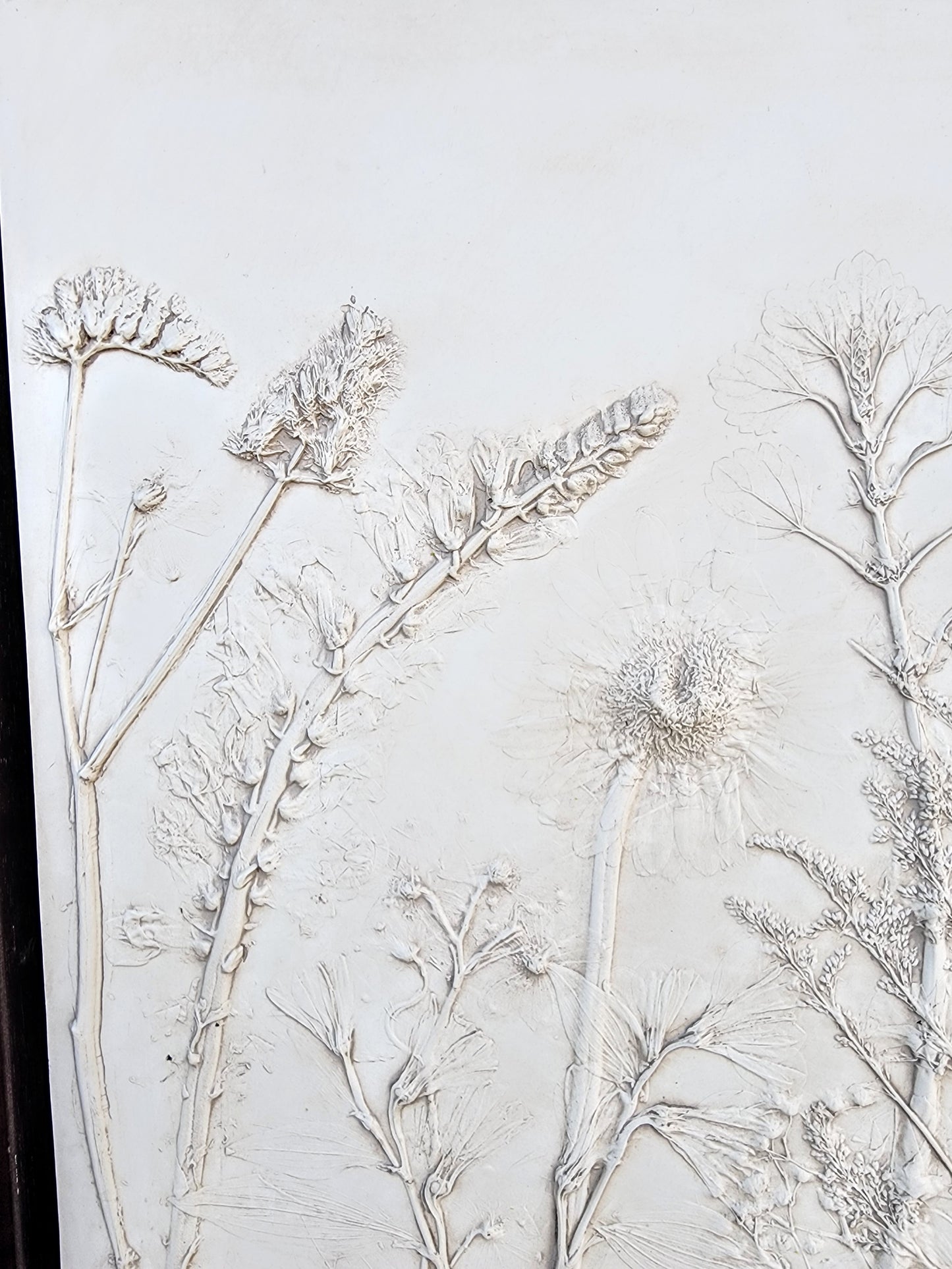 Plaster Botanical Bas Relief Artwork