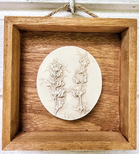 Plaster Botanical Bas Relief Artwork