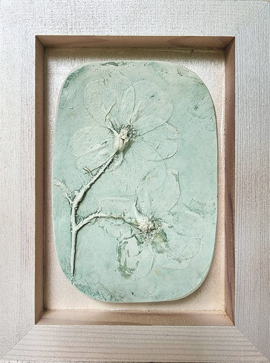 Plaster Botanical Bas Relief Artwork