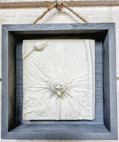 Plaster Botanical Bas Relief Artwork