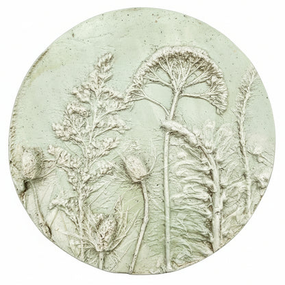 Plaster Botanical Bas Relief Artwork
