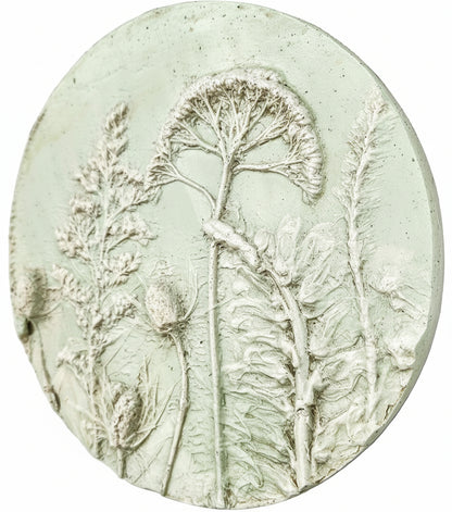 Plaster Botanical Bas Relief Artwork