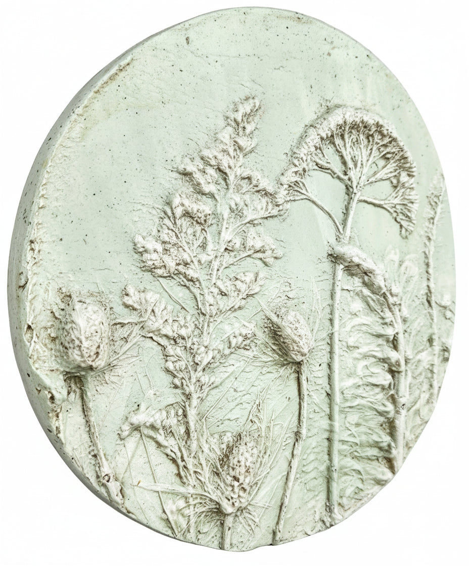 Plaster Botanical Bas Relief Artwork