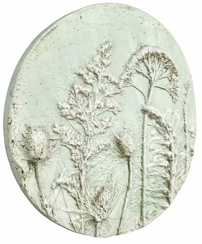 Plaster Botanical Bas Relief Artwork