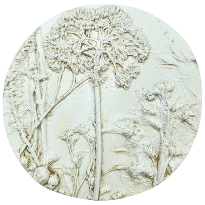 Plaster Botanical Bas Relief Artwork