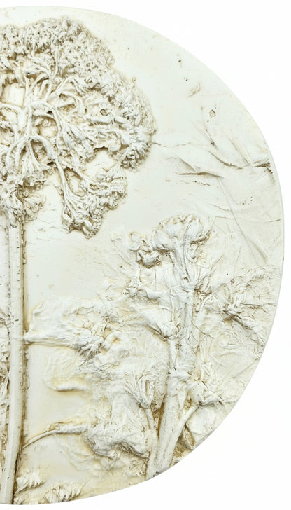 Plaster Botanical Bas Relief Artwork