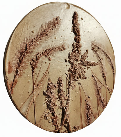 Plaster Botanical Bas Relief Artwork