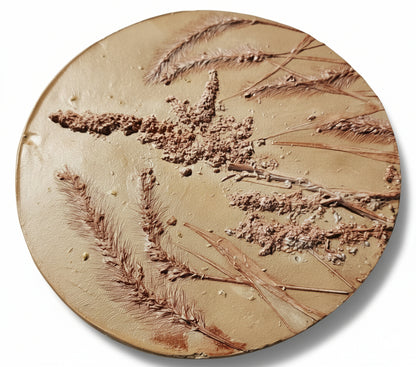 Plaster Botanical Bas Relief Artwork