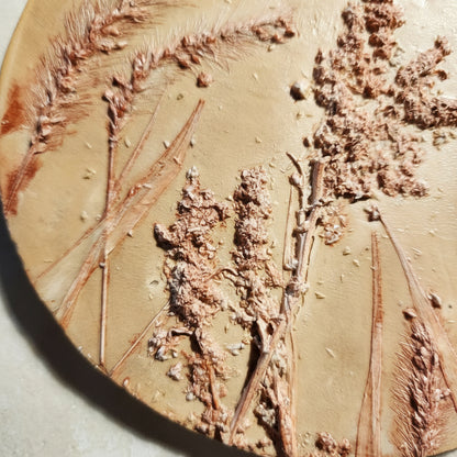 Plaster Botanical Bas Relief Artwork