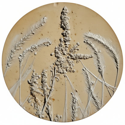 Plaster Botanical Bas Relief Artwork