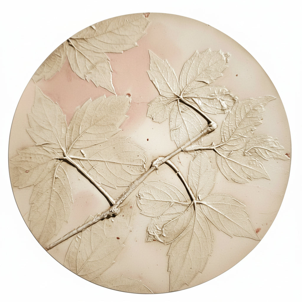 Plaster Botanical Bas Relief Artwork