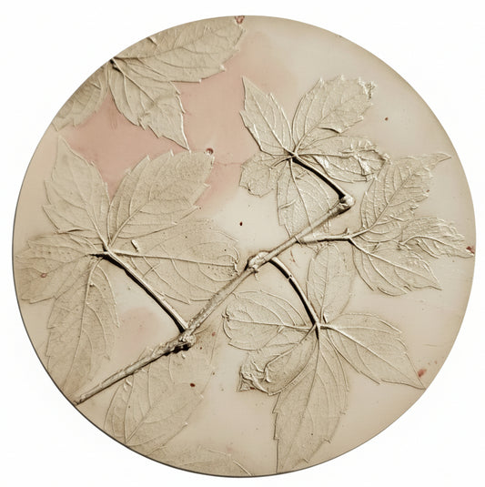Plaster Botanical Bas Relief Artwork