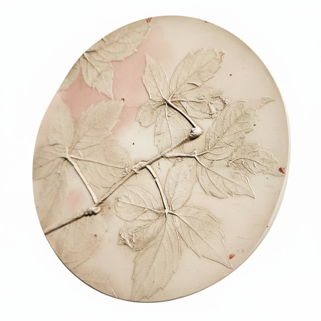 Plaster Botanical Bas Relief Artwork