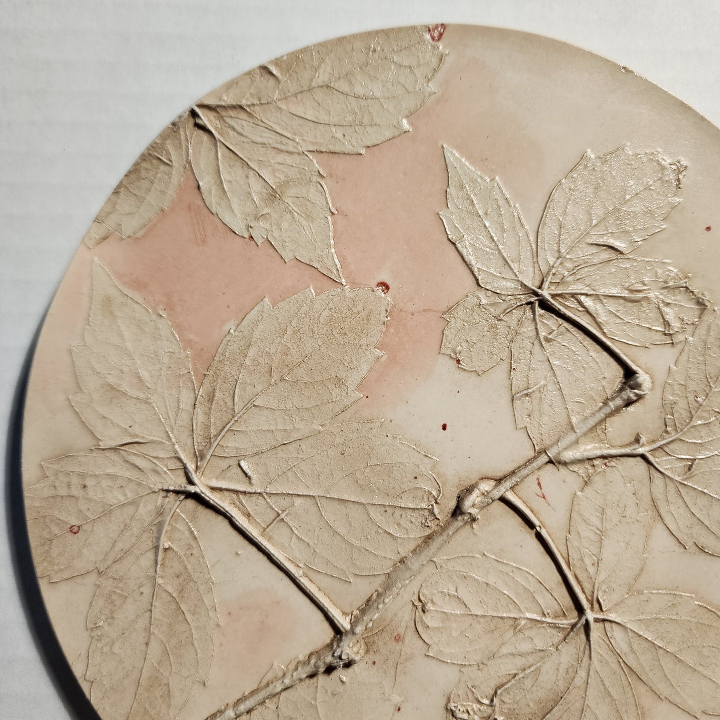 Plaster Botanical Bas Relief Artwork