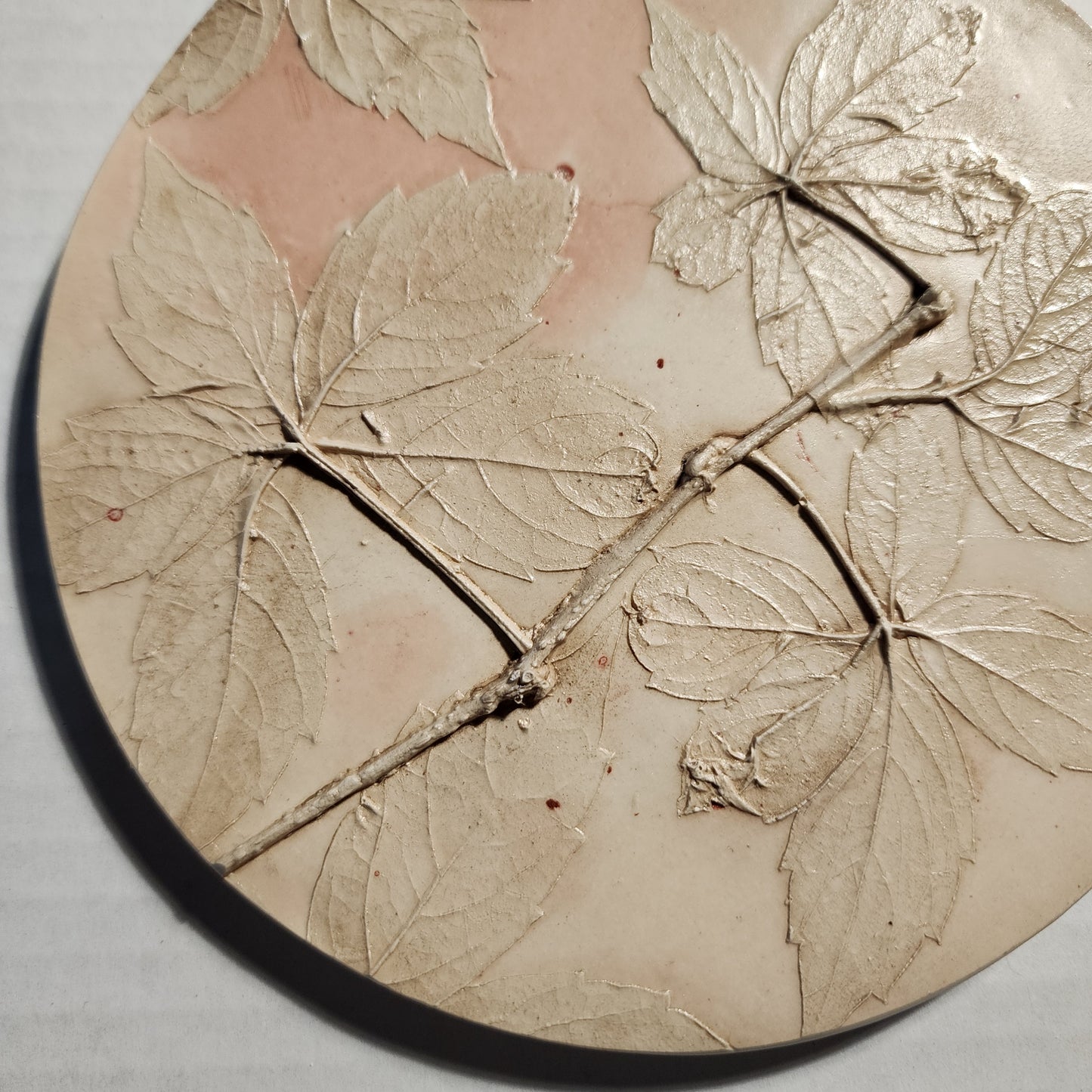 Plaster Botanical Bas Relief Artwork