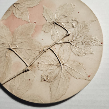 Plaster Botanical Bas Relief Artwork