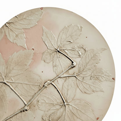 Plaster Botanical Bas Relief Artwork