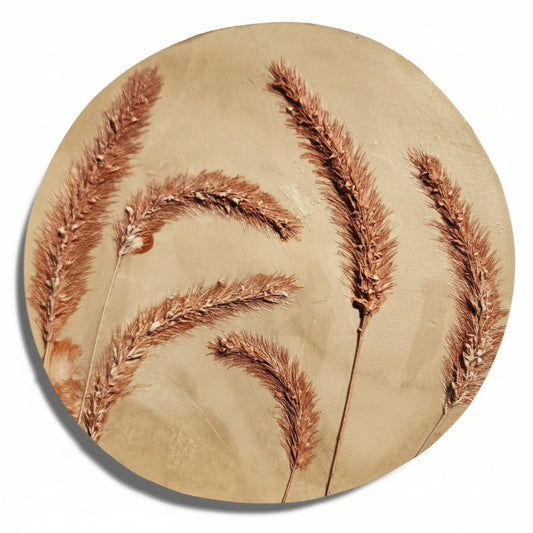 Plaster Botanical Bas Relief Artwork